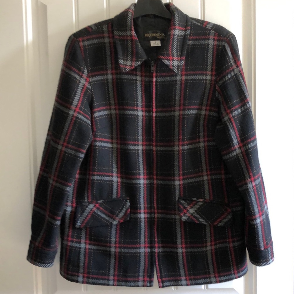 Requirements Zip Up Vintage Plaid Jacket